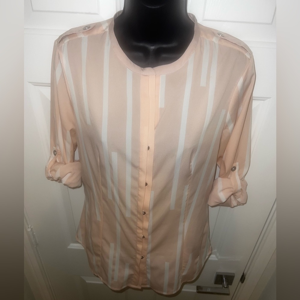 Calvin Klein Spring Button Up Blouse Size S - Picture 4 of 7